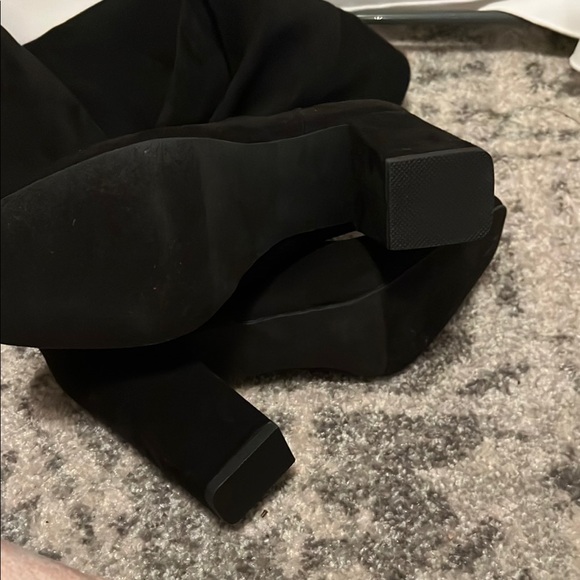 BP Black Over-the-Knee Boots with Block Heel - Picture 3 of 5